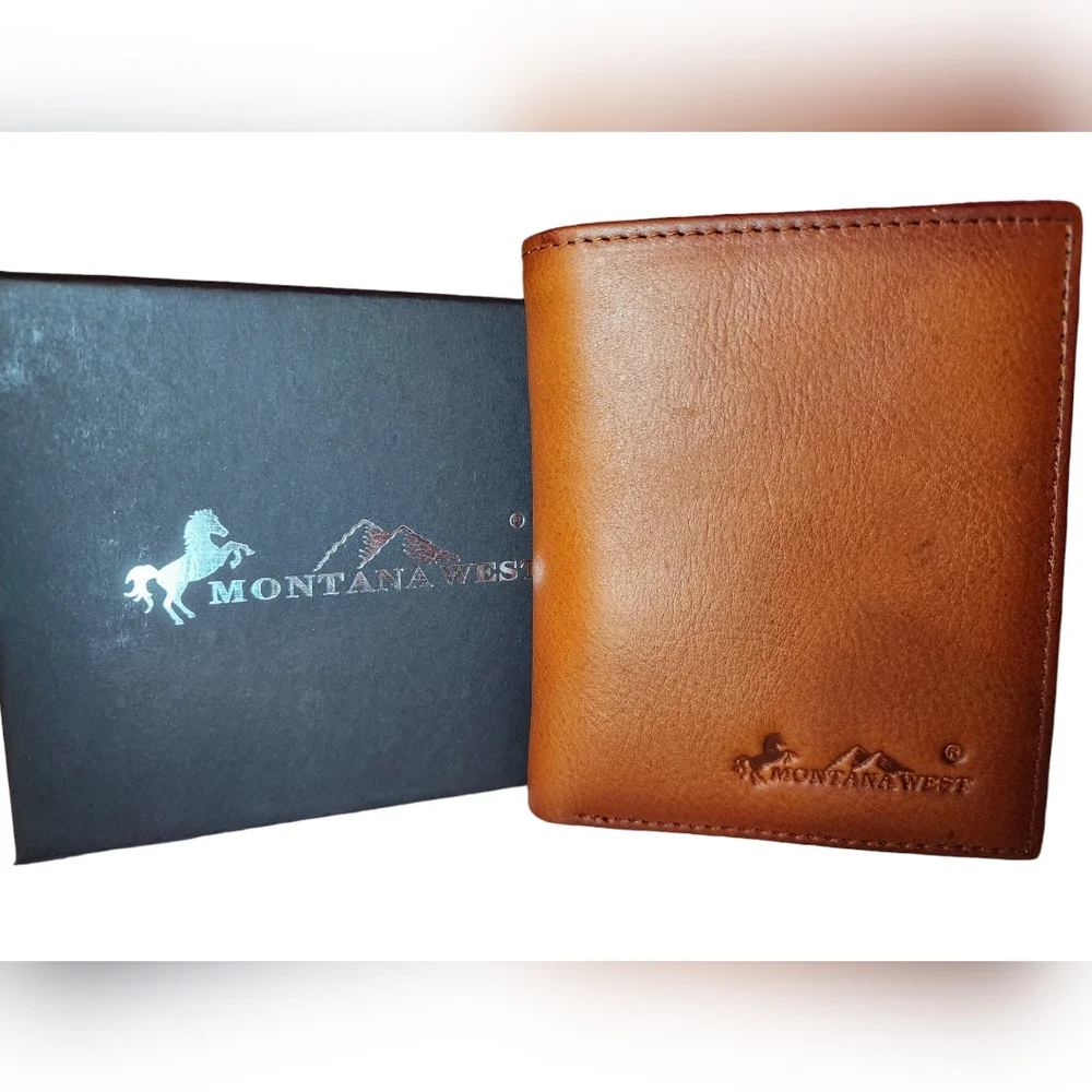 Montana West RFID Bi-Fold Men's Wallet - Picture 1 of 6